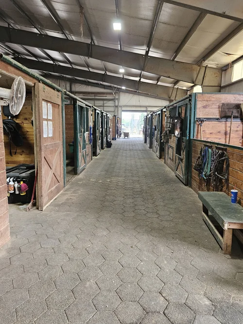 Barn aisle at Mesa Vista Farm